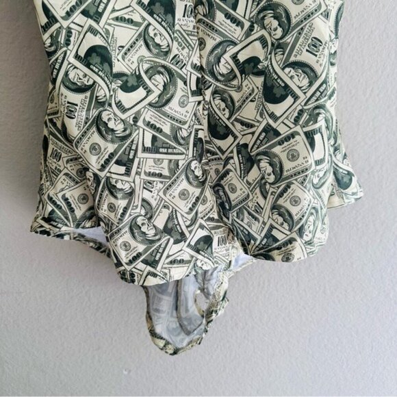 Luxe Dollar Bill Print Romper – Size M | Baddie Aesthetic Meets Y2K Attitude - Picture 4 of 11